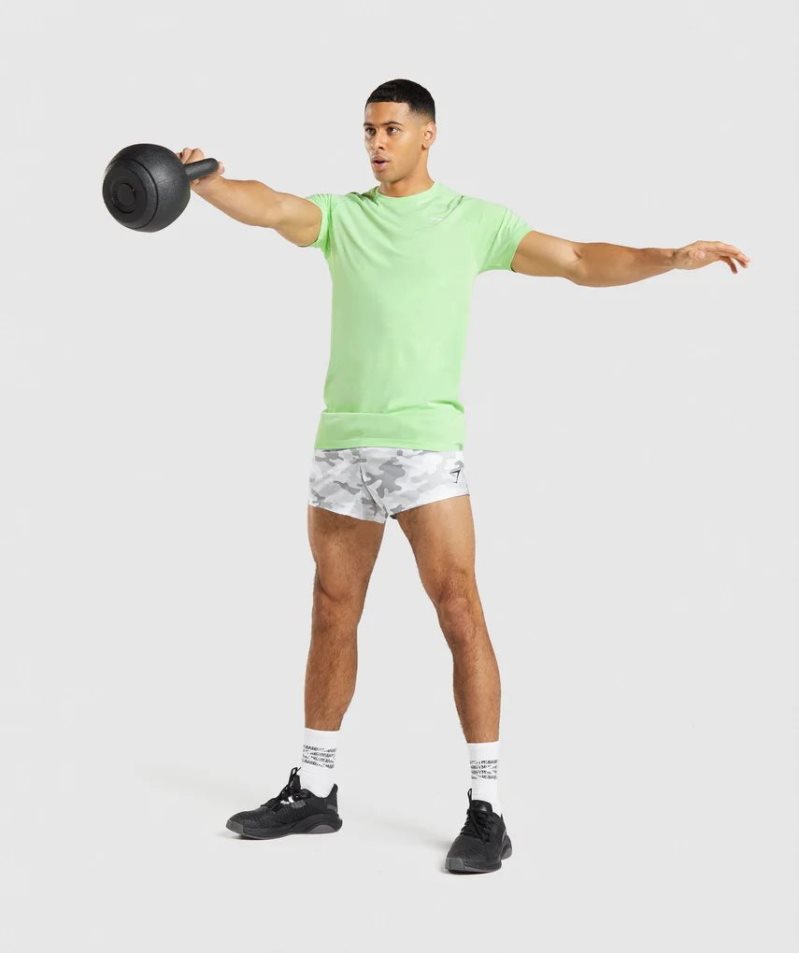 Men's Gymshark Geo Seamless T-Shirts Light Green | CA 785D63